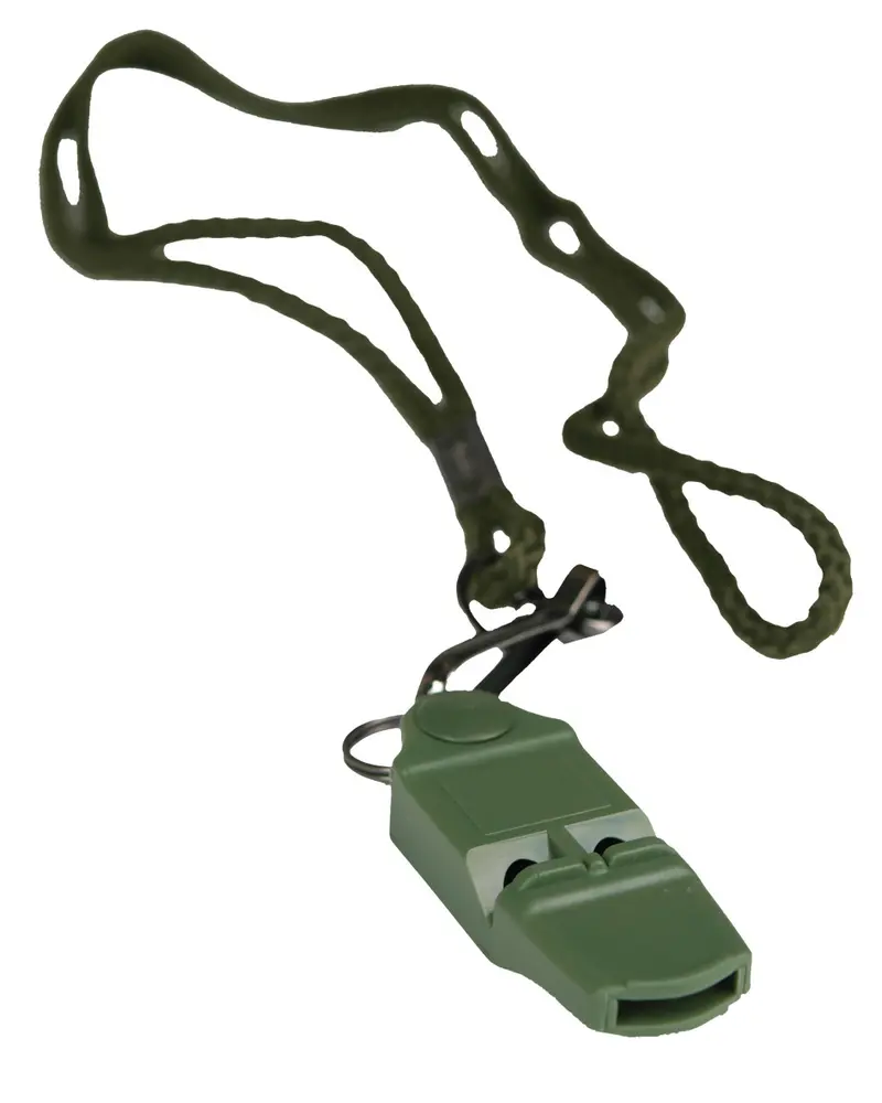 Silbato Táctico Mil-Tec Sin Bola Sistema No Ball Whistle Oliva Militar