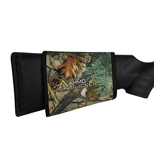 Soporte para culata de culata y bolsa de munición resistente a la intemperie, se adapta a 5 rondas, accesorio de caza de camuflaje de montaña alpina para rifles y escopetas