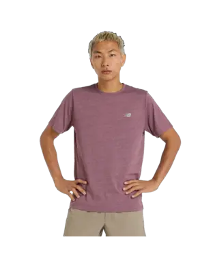 Sport Essentials Heathertech T-Shirt Hombre Camiseta Trail Running New Balance