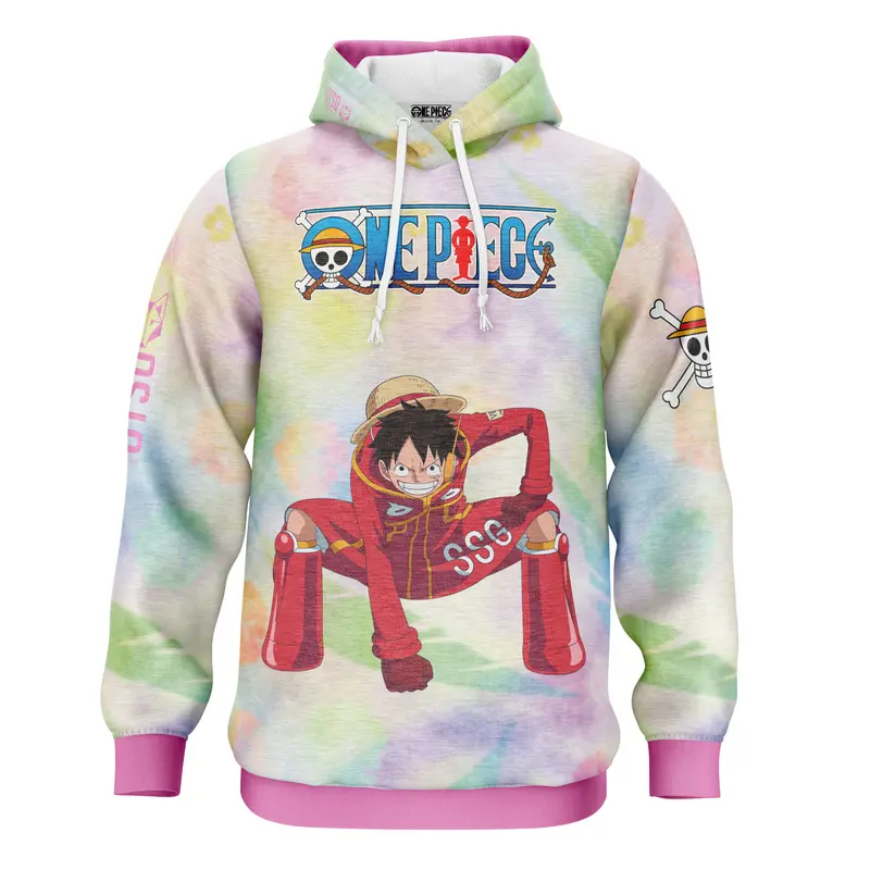 Sudadera - One piece egghead luffy and the crew pink