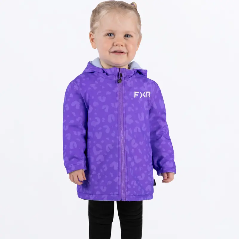 TODDLER RIDE REVERSIBLE JACKET 24-AMETHYST CHEETAH/MAUI BLUE