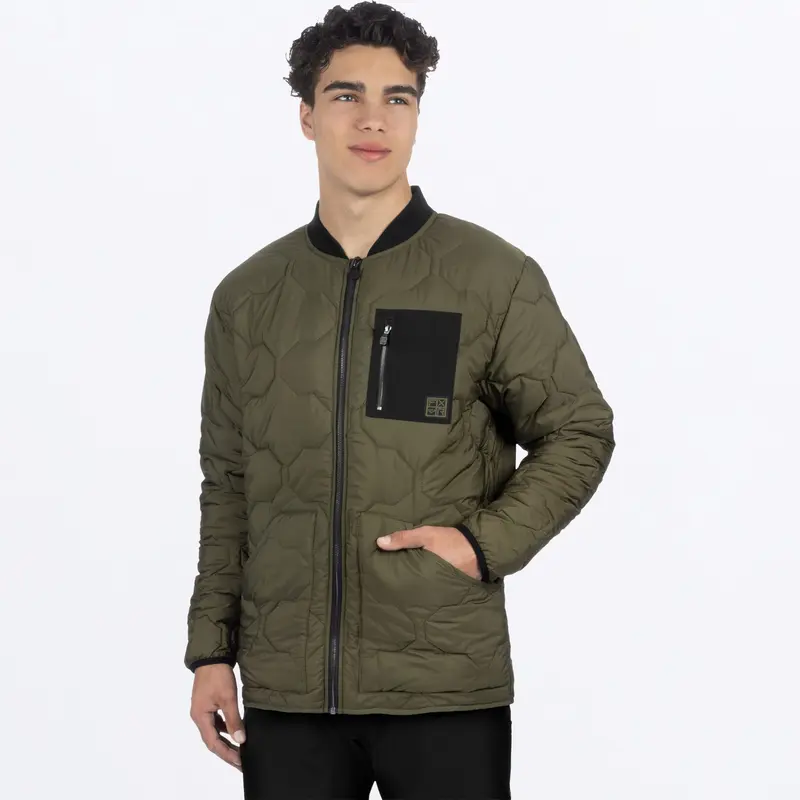 UNISEX RIG QUILTED JACKET 24-MOSS/BLACK
