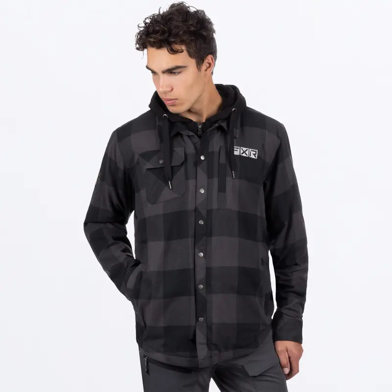 UNISEX TIMBER INSULATED FLANNEL JACKET 23-CHARCOAL/BLACK