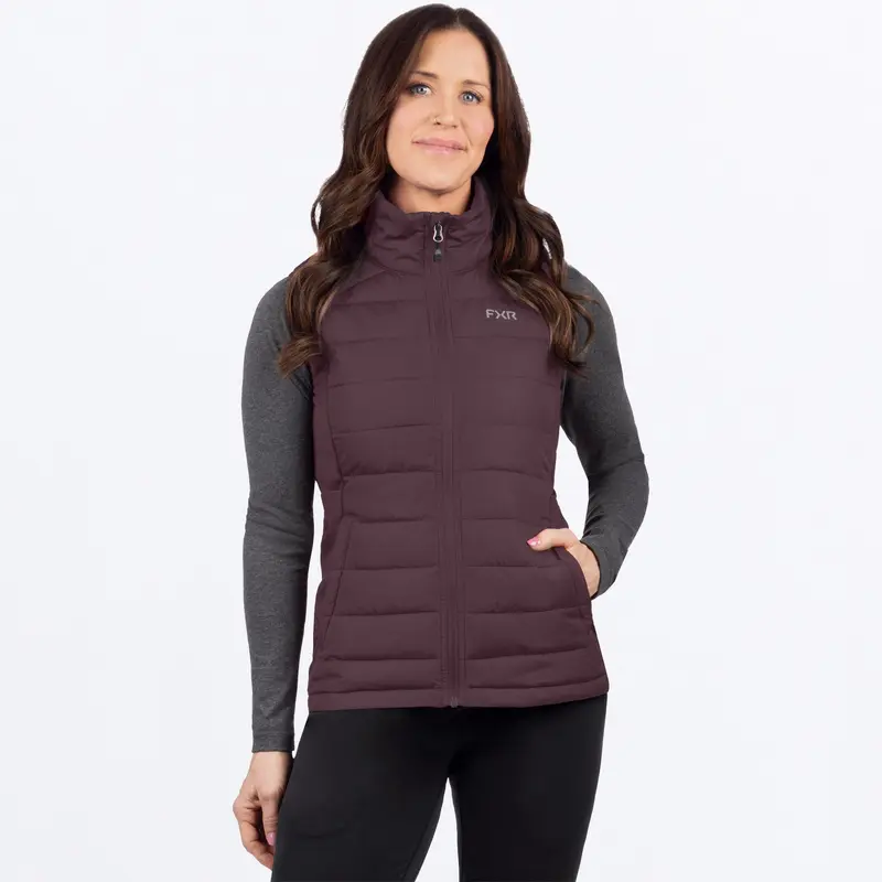 W PHOENIX QUILTED VEST 26-RAISIN