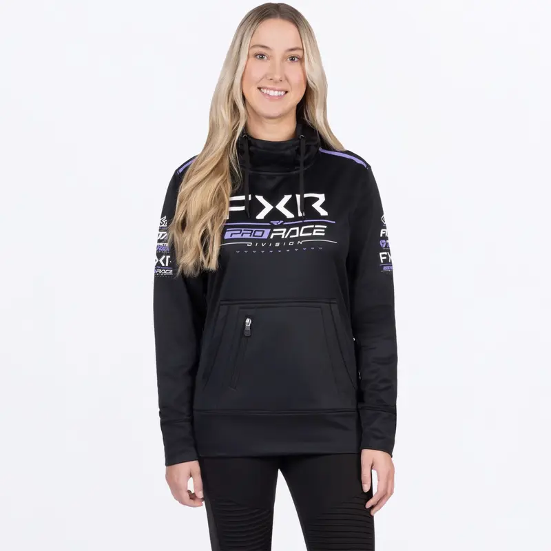 W RACE DIVISION TECH PO HOODIE 25S-BLACK/AMETHYST