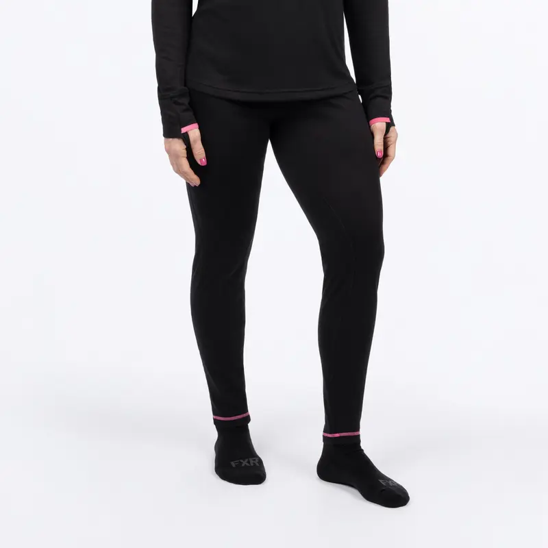 W VAPOUR MERINO PANT 21-BLACK/ELEC PINK