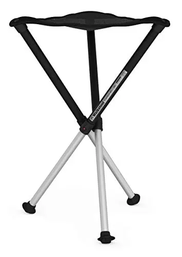 Walkstool - Modelo Comfort - Negro y Gris - Taburete Plegable 3 Pies de Aluminio - Altura del Asiento 65 cm - Taburete Plegable - Carga máxima 250 kg - Hecho en Suecia