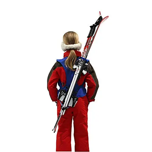 Wantalis Tragevorrichtung für Skier Skiback Kid - Bolsa para esquís, Color Azul, Talla