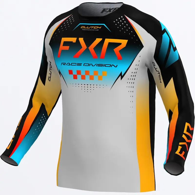 YTH CLUTCH MX JERSEY 26-GREY/SKY/ORANGE