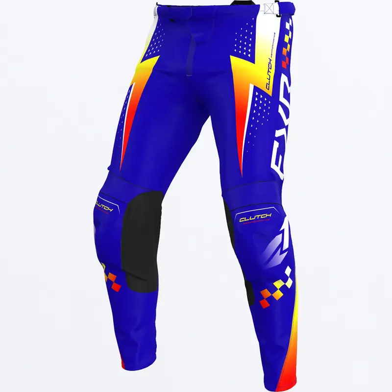YTH CLUTCH MX PANT 26-ROYAL/YELLOW/RED