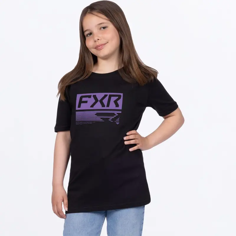 YTH ELEVATE PREMIUM T-SHIRT 26-BLACK/AMETHYST