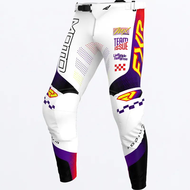 YTH PODIUM MX PANT 26-WHITE/PURPLE/RED