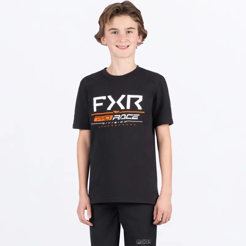 YTH RACE DIVISION PREMIUM T-SHIRT 25-BLACK/ORANGE