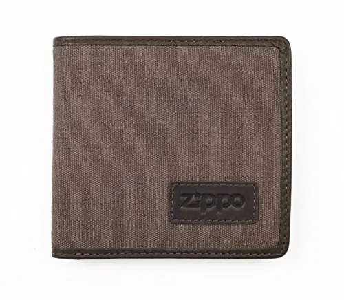 Zippo - Monedero de Piel para Hombre, 11 cm, Color Gris y Moca